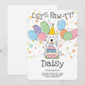 Invitation Cockapo blanc Cavapoo Chien fête d'anniversaire (Devant / Derrière)