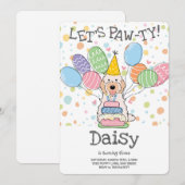 Invitation Cockapo blanc crème Cavapoo Chien fête d'anniversa (Devant / Derrière)