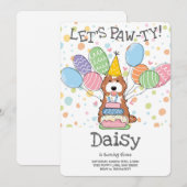 Invitation Cockapo blanc rouge Cavapoo Chien fête d'anniversa (Devant / Derrière)