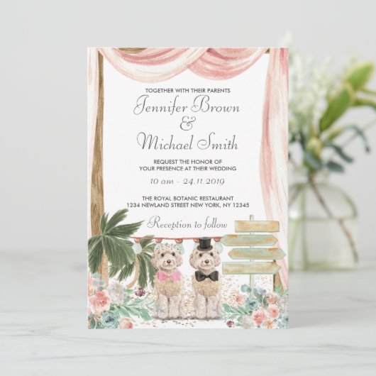 Invitation Cockapoo Chien Russe (Debout devant)