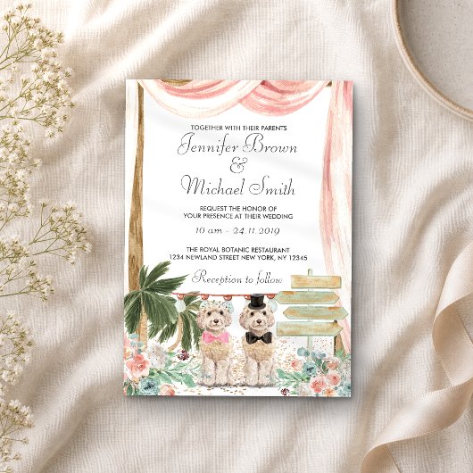 Invitation Cockapoo Chien Rustique