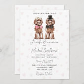Invitation Cockapoo thème paw coeur chien mariage (Devant / Derrière)