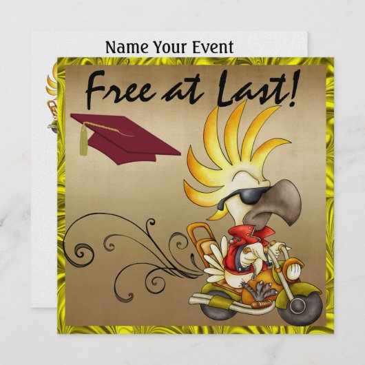 Invitation Cockatoo Graduo Biker - SRF (Devant / Derrière)