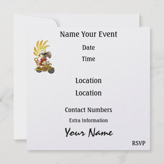 Invitation Cockatoo Graduo Biker - SRF (Dos)