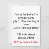 Invitation cockatoo perché sur gâteau d'anniversaire casquett (Dos)