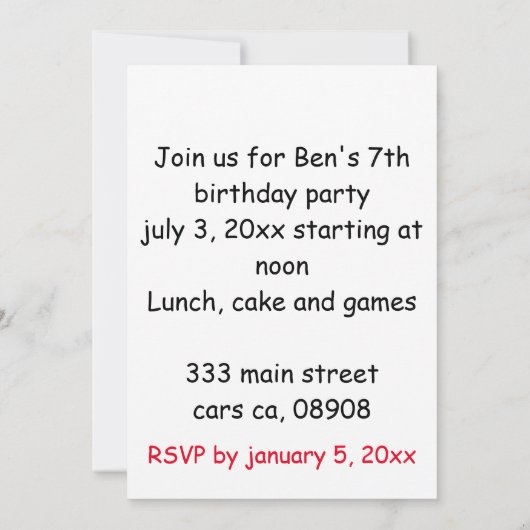 Invitation cockatoo perché sur gâteau d'anniversaire casquett (Dos)