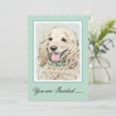 Invitation Cocker Spaniel Buff Peinture - Art Chien original (Debout devant)