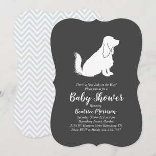 Invitation Cocker Spaniel Chien Baby shower Genre Neutre