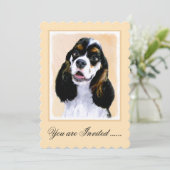 Invitation Cocker Spaniel (Parti) Peinture - Art Chien origin (Debout devant)