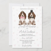 Invitation Cocker Spaniel pattes coeurs chien mariage (Devant)