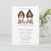 Invitation Cocker Spaniel pattes coeurs chien mariage (Debout devant)