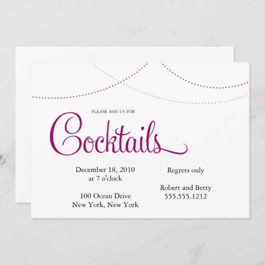 Invitation Cocktail (Devant / Derrière)