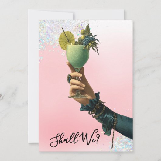 Invitation *~* Cocktail A101 2 PHOTO  Élégant  ENTERREMENT DE (Devant)