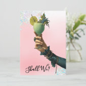 Invitation *~* Cocktail A101 2 PHOTO  Élégant  ENTERREMENT DE (Debout devant)