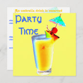 Invitation Cocktail à base d'un parapluie coloré (Devant / Derrière)