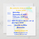 Invitation Cocktail à base d'un parapluie coloré (Dos)