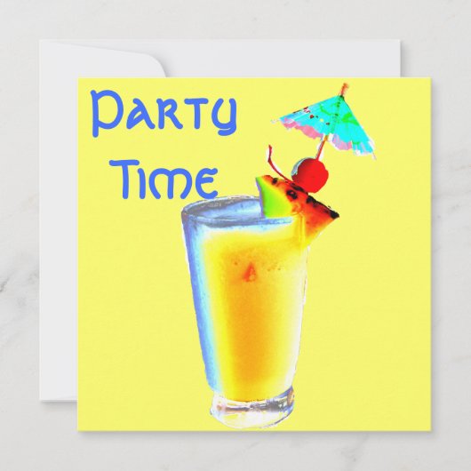 Invitation Cocktail à base d'un parapluie coloré (Devant)