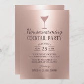 Invitation Cocktail à la maison Blush Rose Gold (Devant / Derrière)