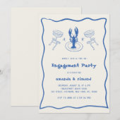 Invitation Cocktail à main et soirée d'engagement au homard (Devant / Derrière)