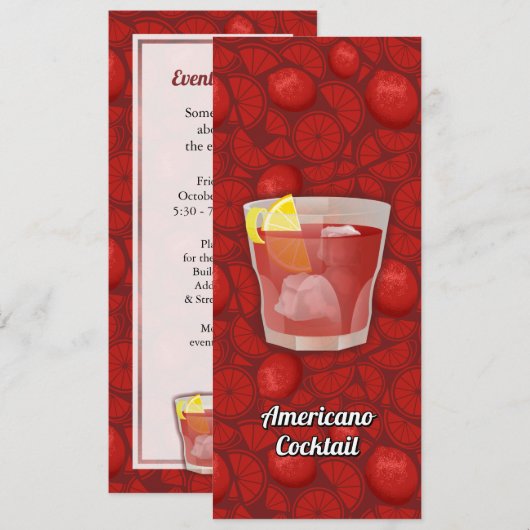 Invitation Cocktail Americano (Devant / Derrière)