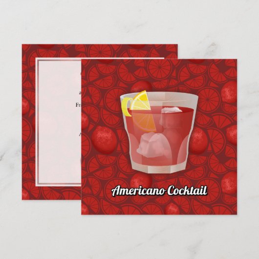 Invitation Cocktail Americano (Devant / Derrière)