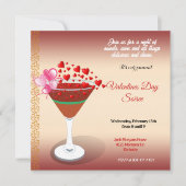 Invitation Cocktail Amour Rencontrez Valentine Sweeping Heart (Devant)
