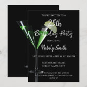 Invitation Cocktail appletini vert (Devant / Derrière)