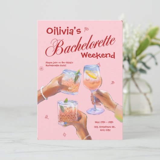Invitation Cocktail Bachelorette Party (Debout devant)