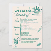 Invitation Cocktail Bachelorette Week-end Itinéraire Party (Dos)