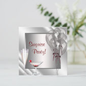 Invitation Cocktail Ballons Rouge Surprise fête d'anniversair (Debout devant)