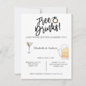 Invitation Cocktail, Bière, Boissons Gratuites Dîner De Répét (Devant)