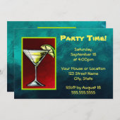 Invitation Cocktail Boisson avec une tranche de temps de fête (Devant / Derrière)