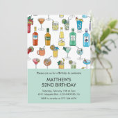 Invitation Cocktail Boissons colorées Champgne 52e anniversai (Debout devant)