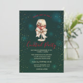 Invitation Cocktail Bow Stars Soirée de Noël Verte (Debout devant)