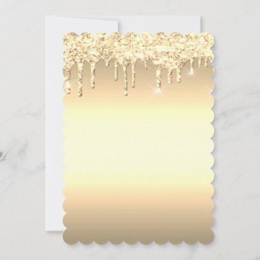 Invitation Cocktail Citron Parties scintillant Or Baisse Retr (Dos)