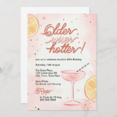 Invitation Cocktail citron rose plus ancien, plus sage et plu (Devant / Derrière)