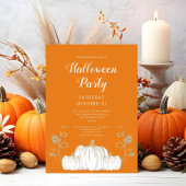 Invitation Cocktail Citrouille d'Halloween Cute Orange