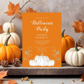 Invitation Cocktail Citrouille d'Halloween Cute Orange