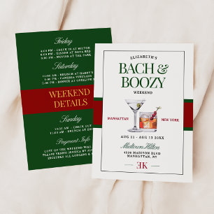 Invitation Cocktail classique Green & Red Bach & Boozy Weeken