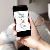 Invitation Cocktail Classy Green & Red Bachelorette Week-end