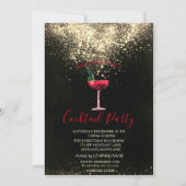 Invitation Cocktail Confetti Fête de Noël (Devant)