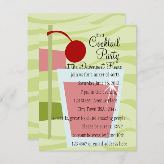 Invitation Cocktail cordial ! (Devant / Derrière)