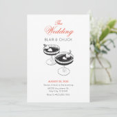 Invitation Cocktail d'amour avec le coeur couple verres maria (Debout devant)