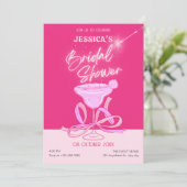 Invitation Cocktail d'arc pétillant rose Douche nuptiale (Debout devant)