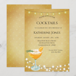 Invitation Cocktail de 40e anniversaire féminin