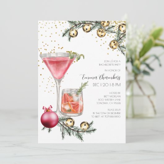 Invitation Cocktail de Bachelorette de vacances (Debout devant)