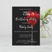 Invitation Cocktail de cerise sur fond noir (Debout devant)