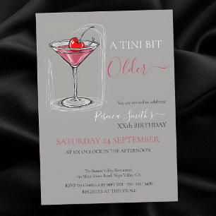 Invitation Cocktail de cerise Un peu plus vieux doodle annive