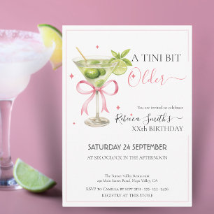 Invitation Cocktail de chaux Coquette "A tini bit Older"