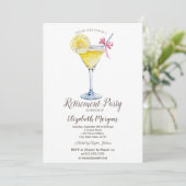 Invitation Cocktail de citron à l'aquarelle Points de polka R (Debout devant)